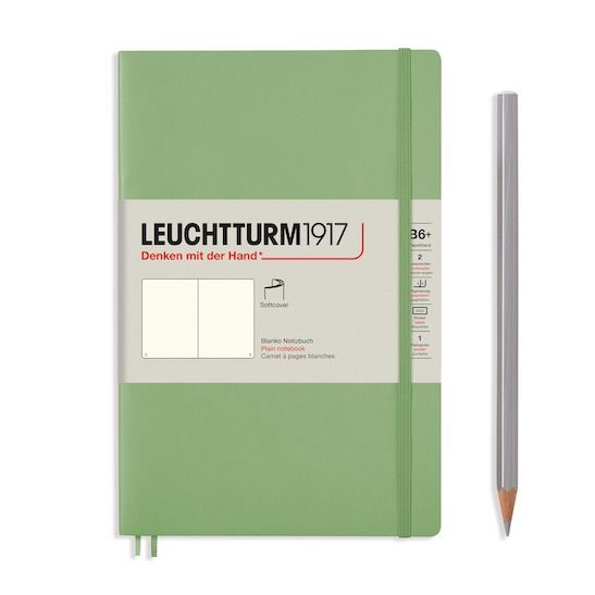 Блокнот Leuchtturm1917, Paperback (B6), М'яка обкладинка, Sage, Чисті аркуші 363935 фото