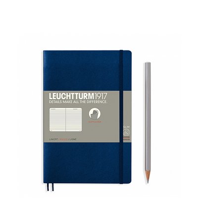 Блокнот Leuchtturm1917 Paperback (B6), М'яка обкладинка, Темно-синій, Лінія 358317 фото
