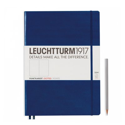 Блокнот Leuchtturm1917 Master Slim A4+, темно-синій, крапка 342929 фото