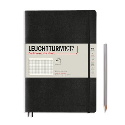 Блокнот Leuchtturm1917 Composition (B5), М'яка обкладинка, чорний, клітинка 362870 фото