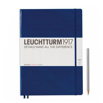 Блокнот Leuchtturm1917 Master Slim A4+, темно-синій, чисті аркуші 342928 фото