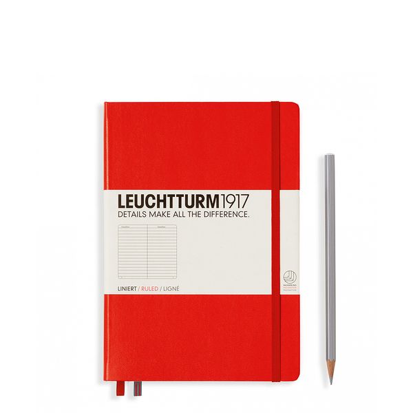 Блокнот Leuchtturm1917 Середній, червоний, лінія 332933 фото