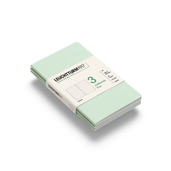 БлокнотиБлокнот Leuchtturm1917, Jottbook Pur, Pocket, Mint Green, 3 шт, крапка придбати