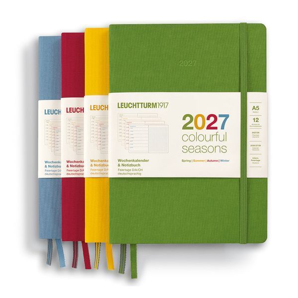Щотижневик з нотатками Leuchtturm1917 Colourful Seasons, Medium (A5) 2027 Winter-Blue (крапка)