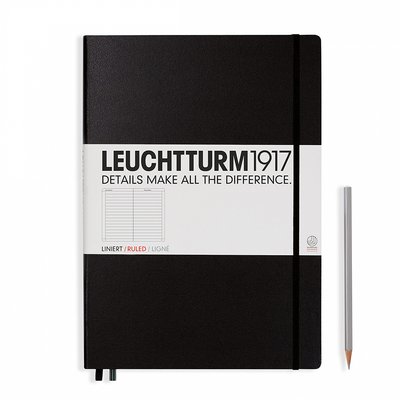 Блокнот Leuchtturm1917 Master Classic A4+, чорний, лінія 327150 фото