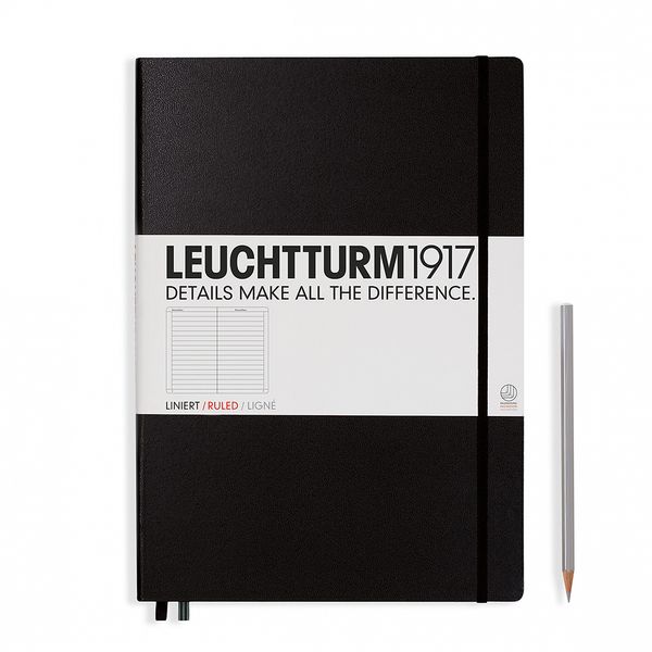 Блокнот Leuchtturm1917 Master Classic A4+, чорний, лінія 327150 фото