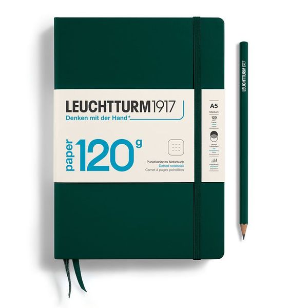 Блокнот Leuchtturm1917 120G Edition, Середній, Forest Green, Крапка 370341 фото