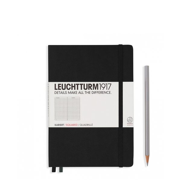 Блокнот Leuchtturm1917 Середній, чорний, клітинка 315928 фото