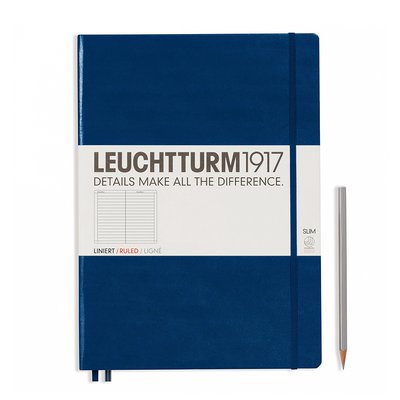 Блокнот Leuchtturm1917 Master Slim A4+, темно-синій, лінія 342926 фото