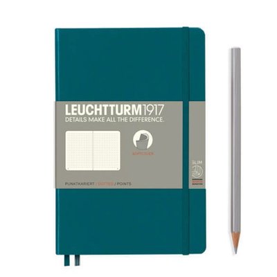 Блокнот Leuchtturm1917 Paperback (B6), М'яка обкладинка, Тихоокеанський зелений, Чисті аркуші 359680 фото