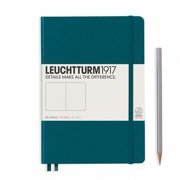 БлокнотиБлокнот Leuchtturm1917 Середній, тихоокеанський зелений, чисті аркуші придбати