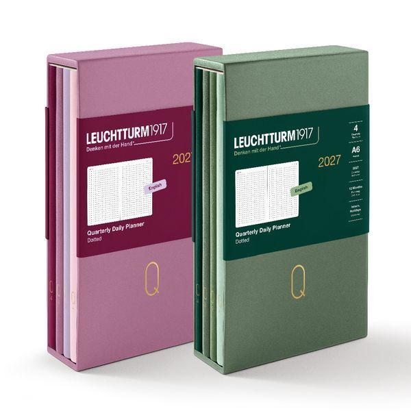 Квартальний щоденник Leuchtturm1917, набір з 4-х блокнотів Pocket (A6) 2027 Shades of Green