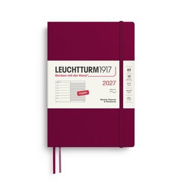Щотижневик з нотатками Leuchtturm1917 Medium (A5) м'яка обкл., 2027 Port Red