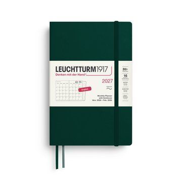 Щомісячник з нотатником Leuchtturm1917 Paperback (B6+) м'яка обкл., 2027 Forest Green