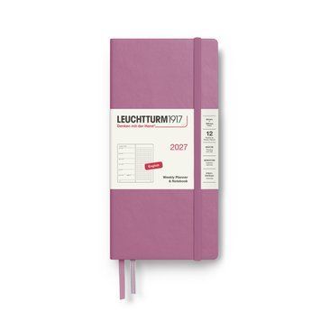 Щотижневик з нотатками Leuchtturm1917 Wallet (B6+ x A6) 2027 Dusty Rose (крапка)