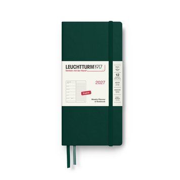 Щотижневик з нотатками Leuchtturm1917 Wallet (B6+ x A6) 2027 Forest Green (крапка)