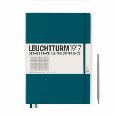 Блокнот Leuchtturm1917 Master Slim A4+, тихоокеанський зелений, клітинка 359789 фото