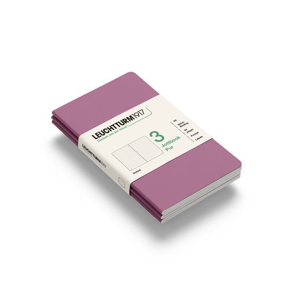 БлокнотиБлокнот Leuchtturm1917, Jottbook Pur, Pocket, Dusty Rose, 3 шт, крапка придбати