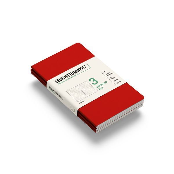 БлокнотиБлокнот Leuchtturm1917, Jottbook Pur, Pocket, Cherry, 3 шт, крапка придбати